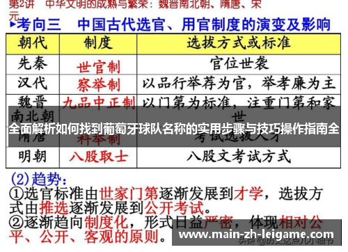 全面解析如何找到葡萄牙球队名称的实用步骤与技巧操作指南全 全面解析如何找到葡萄牙球队名称的实用步骤与技巧操作指南全